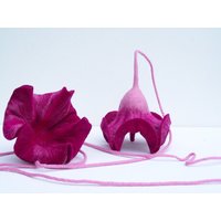 Gefilzte Blüte, Magenta Und Rosa, Blume, Filz, Gefilzt, Dekoration, Wohndekoration, Kinderzimmer, Hochzeit, Filzblüte von mafiz