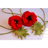 Mohnblume in Rot, Handarbeit Gefilzt, Blumen Für Die Wohnung, Geschenk von mafiz