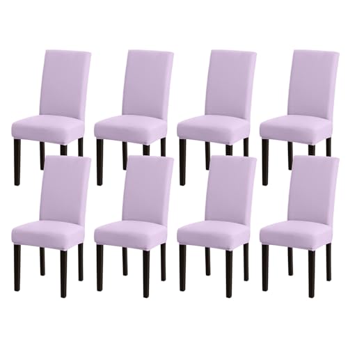 mafudoxi Stuhlhussen 8er Set, Stretch Abnehmbare Waschbar Stuhlbezug, Stretch Stuhlhusse mit Gummiband, für Hotel, Bankett, Restaurant, Haus, Party, Hochzeit(Lila, 8Stück) von mafudoxi