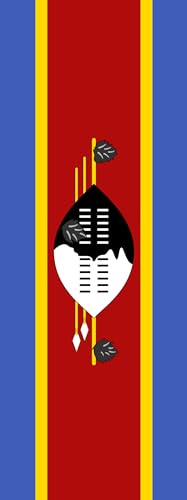 magFlags Ausleger-Flagge: Swasiland | Hochformat Fahne | 6m² | 400x150cm » Fahne 100% Made in Germany von magFlags
