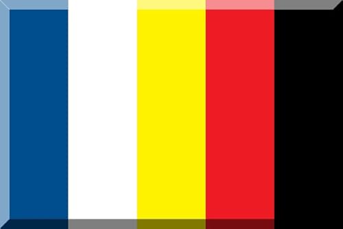 magFlags Flagge: Large Blue-White-Yellow-Red-Black | Derivative Work of File Giallo Rosso blu su sfondo Bianco | Querformat Fahne | 1.35m² | 90x150cm » Fahne 100% Made in Germany von magFlags