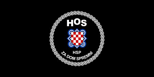 magFlags Flagge: Large HOS | Croatian Defence Forces | Hrvatskih obrambenih snaga | Querformat Fahne | 1.35m² | 80x160cm » Fahne 100% Made in Germany von magFlags