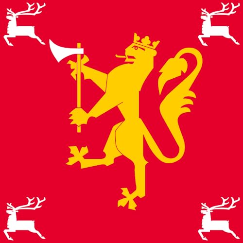 magFlags Flagge: Large Standard of the 6th Division Norway | The Ceremonial Standard of the Norwegian 6th Division | Fahne 1.35m² | 120x120cm » Fahne 100% Made in Germany von magFlags