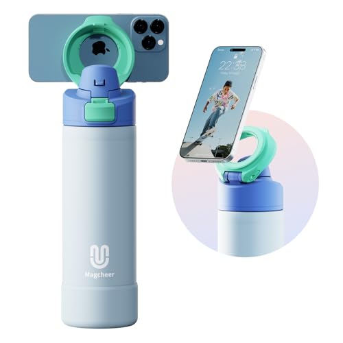 Magcheer Trinkflasche mit Magsafe 750ml Wasserflasche mit Handyhalterung Magnet Flasche Hält 24 Stunden kalt Akuumisolierte Auslaufsichere Water Bottle für Sport Fitness (Blau) Magcheer Trinkflasche mit Magsafe 750ml Wasserflasche mit Handyhalterung Magnet Flasche Hält 24 Stunden kalt Akuumisolierte Auslaufsichere Water Bottle für Sport Fitness (Blau) von magcheer