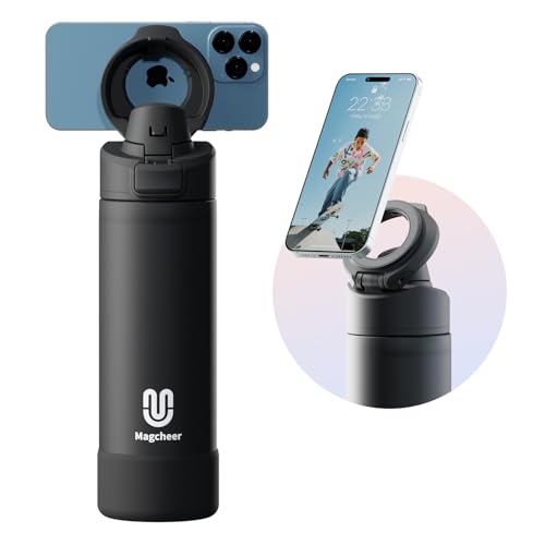 Magcheer Trinkflasche mit Magsafe 750ml Wasserflasche mit Handyhalterung Magnet Flasche Hält 24 Stunden kalt Akuumisolierte Auslaufsichere Water Bottle für Sport Fitness(Schwarz) Magcheer Trinkflasche mit Magsafe 750ml Wasserflasche mit Handyhalterung Magnet Flasche Hält 24 Stunden kalt Akuumisolierte Auslaufsichere Water Bottle für Sport Fitness(Schwarz) von magcheer