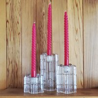 Rosenthal Studio Linie Inka Brutalist Eis Textur Klarglas Kerzenhalter, Mcm Art Glass Eiszapfen Kerzenhalter Rosenthal Studio Linie Inka Brutalist Eis Textur Klarglas Kerzenhalter, Mcm Art Glass Eiszapfen Kerzenhalter von magicalcookiejar