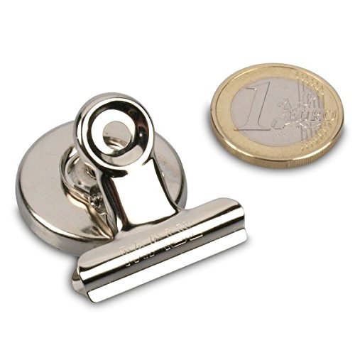 Brief-Klemmer mit Magnet, Breite 30 mm, vernickelt, VE 2 STK von magnets4you