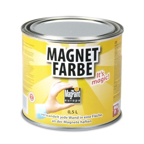 Magnet-Farbe Magpaint, 500 ml Dose - magnetische Wandfarbe für kinderleichtes Erstellen magnetischer Untergründe in Büro und Zuhause von magnet-shop