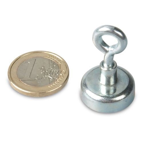 Ösenmagnet Ø 20 mm NEODYM - Zink - hält 10 kg, Magnetöse, Deckenöse, Wandöse von magnet-shop
