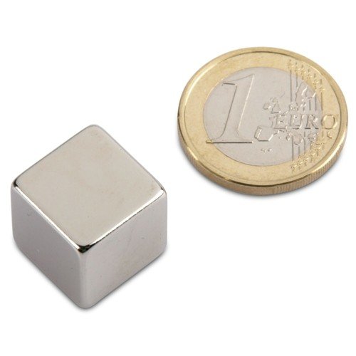 Würfelmagnet 15,0 x 15,0 x 15,0 mm N44 Nickel - hält 17 kg, Neodym NdFeB Supermagnet Extreme Haftkraft, Powermagnet Haftmagnet, Magnetwürfel 15 mm von magnet-shop
