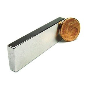 magnet-shop Quadermagnet 50,0 x 15,0 x 5,0 mm N40 Nickel - hält 10,8 kg, Neodym Supermagnet Powermagnet Haftmagnet Rechteckmagnet von magnet-shop