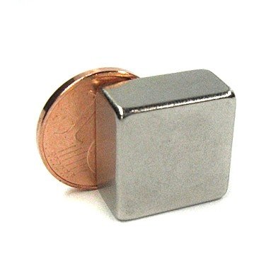 magnets4you - Quadermagnet aus Neodym | 15x15x8mm | Beschichtung: Nickel N40 | Haftkraft ca. 8,6 kg | Supermagnet für Werkstatt, Experimente oder zum Basteln von magnet-shop