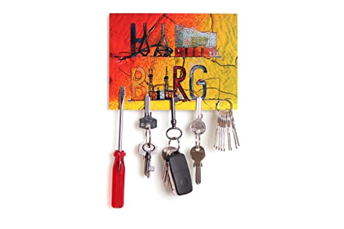 Schlüsselbrett „Hamburg Graffiti“ / Geschenkidee als Geburtstagsgeschenk, Fotogeschenk, Einzugsgeschenk oder zu Weihnachten/personalisierte Geschenke / 15x20cm mit 5 Magneten von magnetPOK