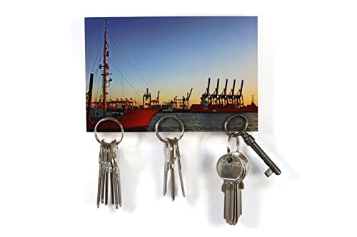 Schlüsselbrett „Hamburg Övelgönne“ / Geschenkidee als Geburtstagsgeschenk, Fotogeschenk, Einzugsgeschenk oder zu Weihnachten/personalisierte Geschenke / 10x15cm mit 3 Magneten… von magnetPOK