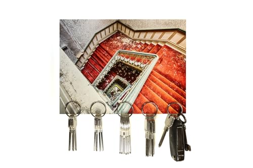 Schlüsselbrett magnetisch „Hoteltreppe“ / Geschenkidee als Geburtstagsgeschenk, Fotogeschenk, Einzugsgeschenk oder zu Weihnachten/personalisierte Geschenke / 15x20cm mit 5 Magneten von magnetPOK