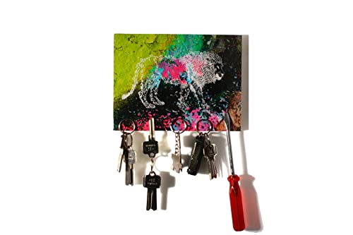 Schlüsselbrett „Löwe“ / Geschenkidee als Geburtstagsgeschenk, Fotogeschenk, Einzugsgeschenk oder zu Weihnachten/personalisierte Geschenke / 15x20cm mit 5 Magneten von magnetPOK