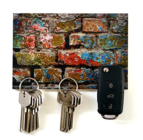Schlüsselbrett „Mauer" / Geschenkidee als Geburtstagsgeschenk, Fotogeschenk, Einzugsgeschenk oder zu Weihnachten/personalisierte Geschenke / 10x15cm mit 3 Magneten von magnetPOK