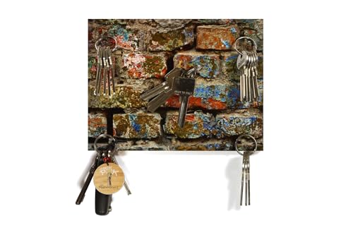 Schlüsselbrett „Mauer“ / Geschenkidee als Geburtstagsgeschenk, Fotogeschenk, Einzugsgeschenk oder zu Weihnachten/personalisierte Geschenke / 15x20cm mit 5 Magneten von magnetPOK