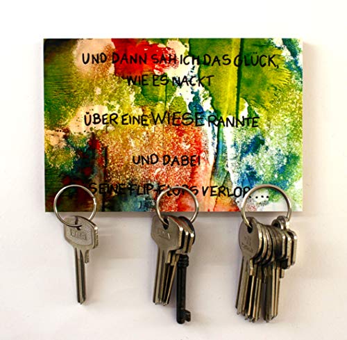 Schlüsselbrett magnetisch „Glück“ / Geschenkidee als Geburtstagsgeschenk, Fotogeschenk, Einzugsgeschenk oder zu Weihnachten/personalisierte Geschenke / 10x15cm mit 3 Magneten von magnetPOK