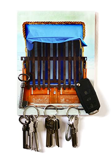 Schlüsselbrett „Strandkorb“ / Schlüsselhalter als Geburtstagsgeschenk, Schlüsselbretter, Einzugsgeschenk oder zu Weihnachten/personalisierte Geschenke / 15x20cm mit 5 Magneten von magnetPOK