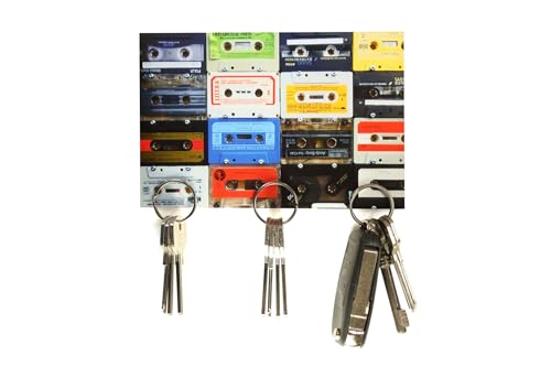 Schlüsselbrett magnetisch „Tapemix“ / Geschenkidee als Geburtstagsgeschenk, Fotogeschenk, Einzugsgeschenk oder zu Weihnachten/personalisierte Geschenke / 10x15cm mit 3 Magneten von magnetPOK