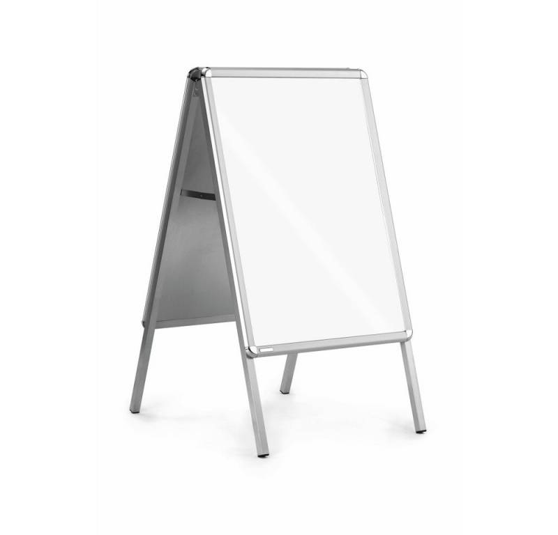 magnetoplan® Einzelrahmen Plakatständer Kundenstopper DIN A1 - 63,9 x 88,6 - wetterfest - silber, (1 St) von magnetoplan®