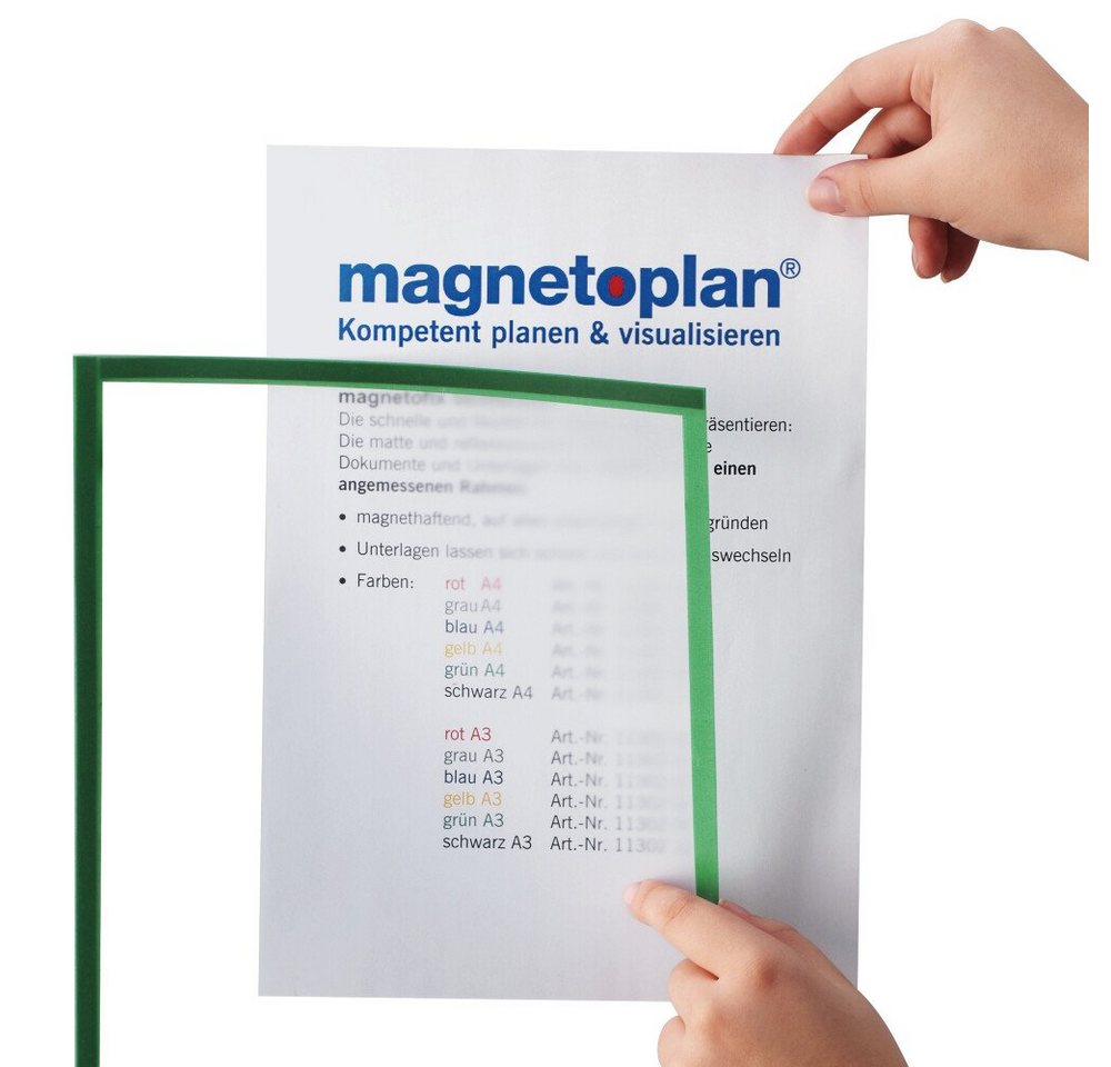 magnetoplan® Hängevitrine Magnetofix Sichtfenster grün DIN A4 5St (1-St) von magnetoplan®