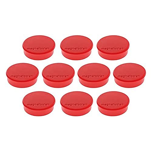 Discofix Hobby Magnet 10 Stück einfarbig rot von magnetoplan