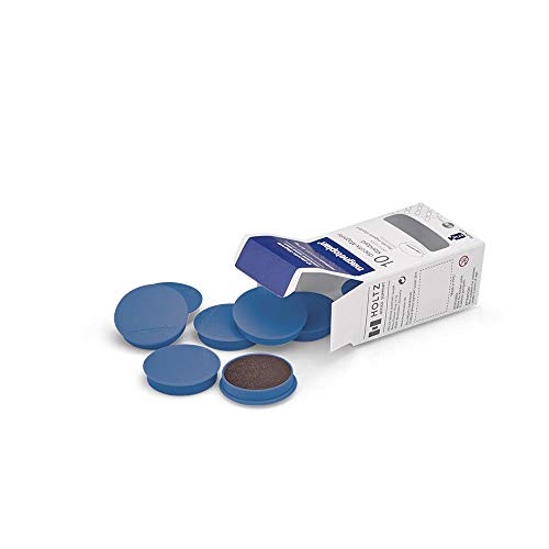 magnetoplan Premium Magnete Discofix standard | ØxH 30x8mm | 10 Stück, dunkelblau | Haftkraft: 0,7 kg | Magnete für Magnettafeln und Whiteboards | Kratzfreie Spezialbeschichtung | Leicht abnehmbar von magnetoplan