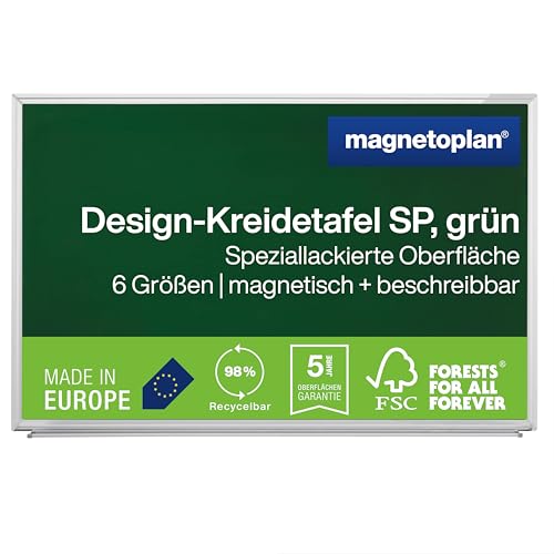 magnetoplan Design-Kreidetafel SP, grün, magnetisch | BxH 900x1200 mm | Für Büro, Schule + Kinderzimmer | Beschreib- & abwischbar mit Kreide + Kreidemarkern | Mit Aluminiumrahmen & Ablageschale magnetoplan Design-Kreidetafel SP, grün, magnetisch | BxH 900x1200 mm | Für Büro, Schule + Kinderzimmer | Beschreib- & abwischbar mit Kreide + Kreidemarkern | Mit Aluminiumrahmen & Ablageschale von magnetoplan