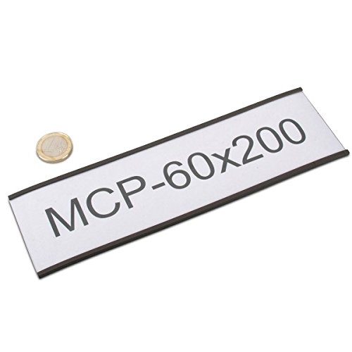 Magnetisches Etikett/C-Profil (magnets4you) 200 x 60 mm mit Papier und Schutzfolie von magnets4you