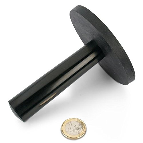 Starkes Magnetsystem Neodym Ø 88 mm gummiert mit Griff (magnets4you) - hält 55 kg, starker Halt durch Neodym-Magnete und kein Verkratzen durch Gummierung von magnets4you