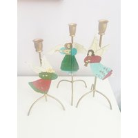 Engel Spielen Musikinstrumente Handgemalte Kerzenhalter von magpiesvintageflea