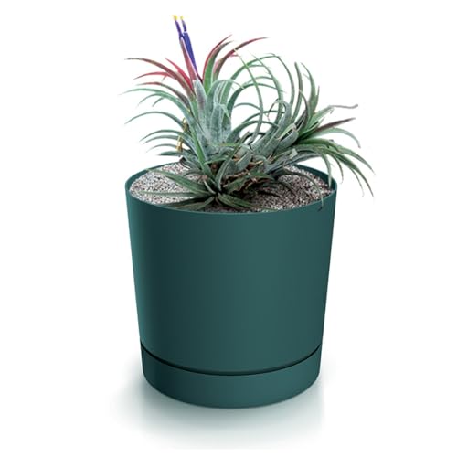 magubo Blumentopf mit Untersetzer, Übertöpfe für Zimmerpflanzen, Pflanzkübel, Übertopf Groß, 30 cm Durchmesser, Elegantes Design für Innen- und Außenbereich (Blau, 300) von magubo