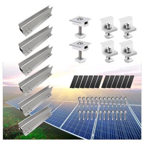 Montageset für 2 PV Module - Solarmodul & Balkonkraftwerk Halterung Schienen Endklemmen Mittelklemmen 35mm 30mm - Montage Set Befestigung Profile Solar Photovoltaik Solarpanel Montagesystem | Mahona Montageset für 2 PV Module - Solarmodul & Balkonkraftwerk Halterung Schienen Endklemmen Mittelklemmen 35mm 30mm - Montage Set Befestigung Profile Solar Photovoltaik Solarpanel Montagesystem | Mahona von mahona