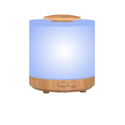 großer Diffusor 1600ml Aromatherapie Luftbefeuchter für ätherische Öle geeignet für große Räume, läuft für 35 Stunden mit Einer großen Abdeckung und einem großen Diffusor mit gelber Holzmaserung von maiborna