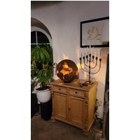 Edelrost Weltkugel Lampe, Tischleuchte, Besondere Einzelstück, Beistell Lampe von maikelhandmade