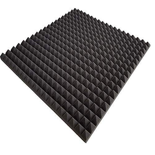 mail2mail Pyramiden-Schaumstoff-Daemmung-platten Dämmung Schaumstoff Akustik Flammhemend PC ca.100 x 50 x 3 cm Anthrazit / Schwarz von mail2mail