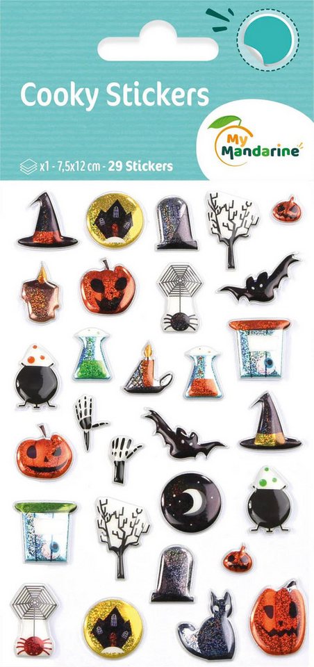 maildor Sticker 10x Cooky, 1 Stickerbogen 7,5x12cm, Halloween - Mehrfarbig CY038O, My Mandarine von maildor