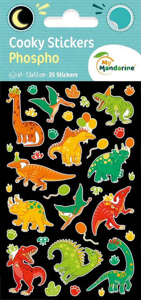 maildor Sticker 10x Cooky Phospho, 1 Stickerbogen 7,5x12cm, Dino - Mehrfarbig CY165C, My Mandarine maildor Sticker 10x Cooky Phospho, 1 Stickerbogen 7,5x12cm, Dino - Mehrfarbig CY165C, My Mandarine von maildor
