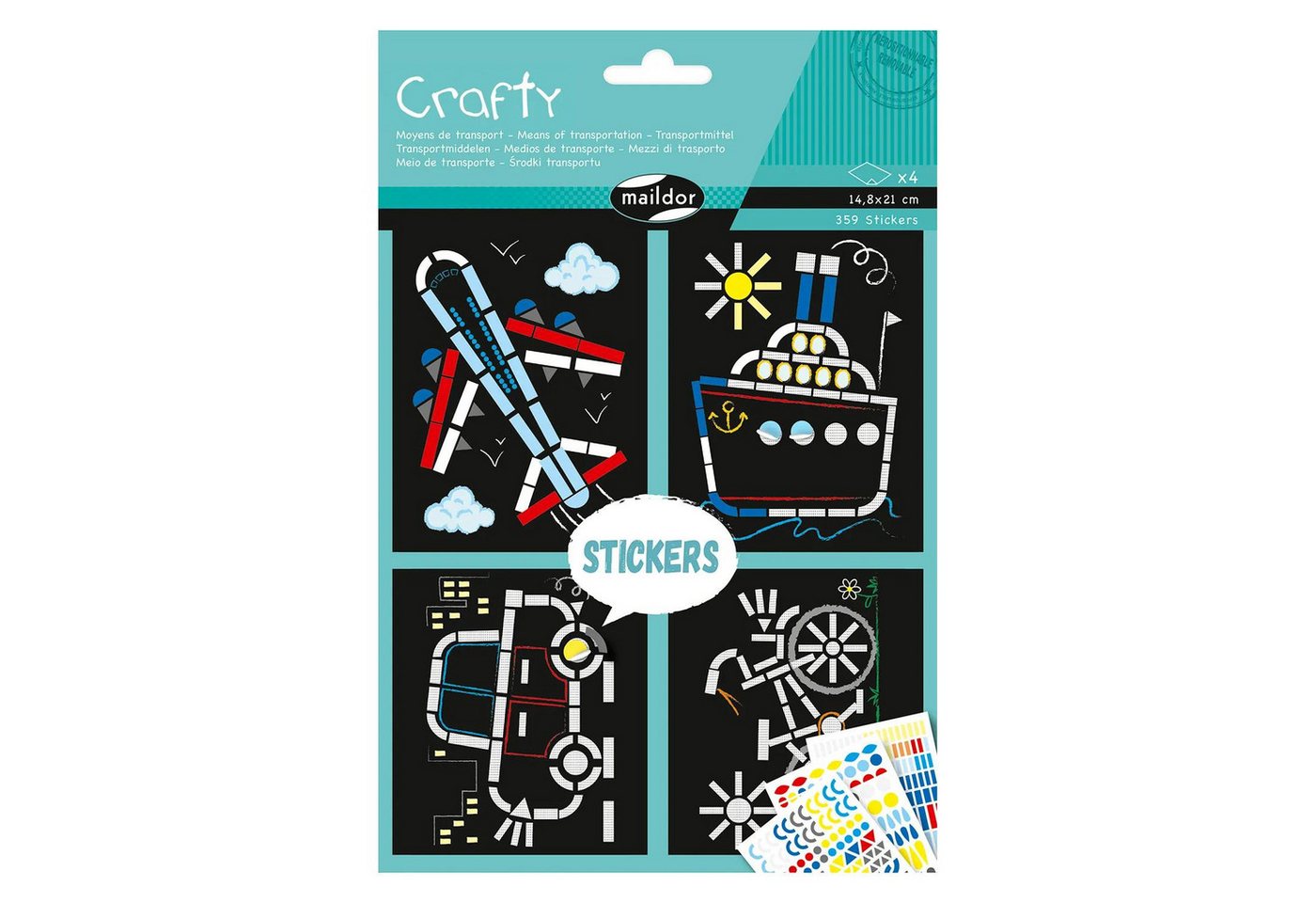 maildor Sticker 10x Kreativset Sticker, 14,8x21 cm, Transportmittel Mehrfarbig AF035C, My Mandarine maildor Sticker 10x Kreativset Sticker, 14,8x21 cm, Transportmittel Mehrfarbig AF035C, My Mandarine von maildor