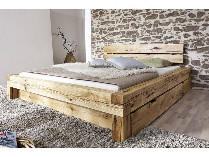 Balkenbett 'Manuel' mit Schubkasten 200x200cm BE-0405 von main-möbel