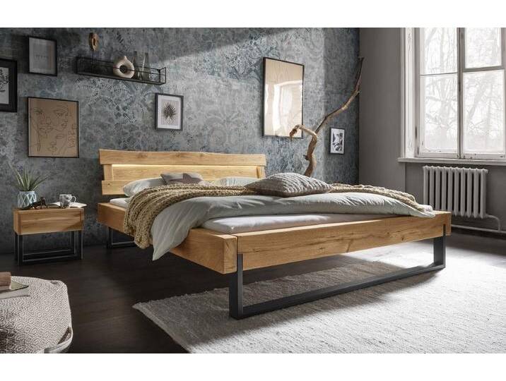 Balkenbett 'Mateo I' 180x200cm Wildeiche geölt von main-möbel