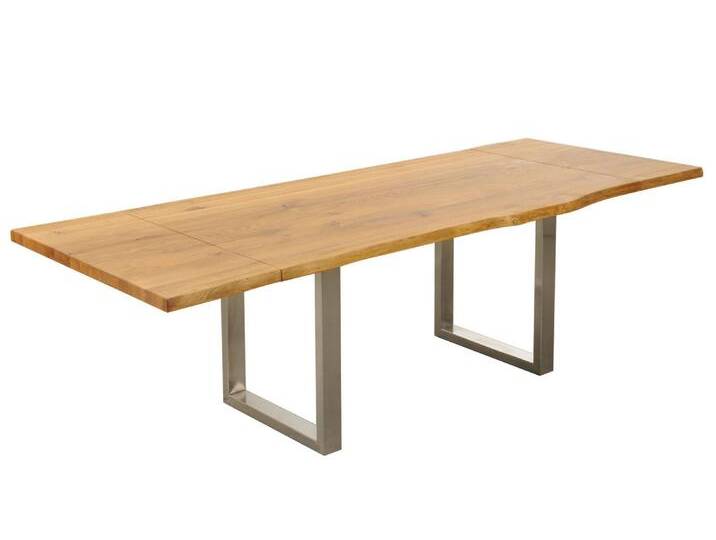 Baumtisch 160(240)x90cm 'Amber II' Wildeiche massiv von main-möbel