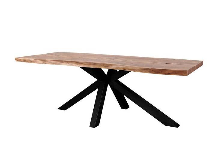 Baumtisch 180x80cm 'Sevilla' Akazie & Eisen schwarz von main-möbel