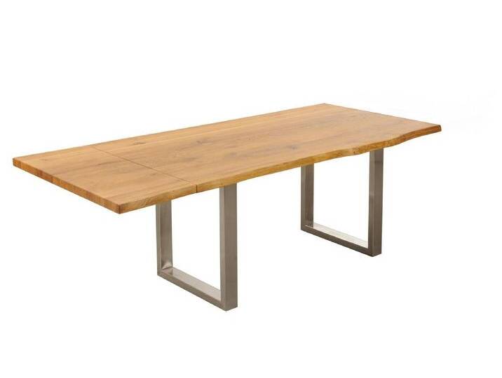 Baumtisch 200(260)x100cm 'Amber II' Wildeiche massiv von main-möbel