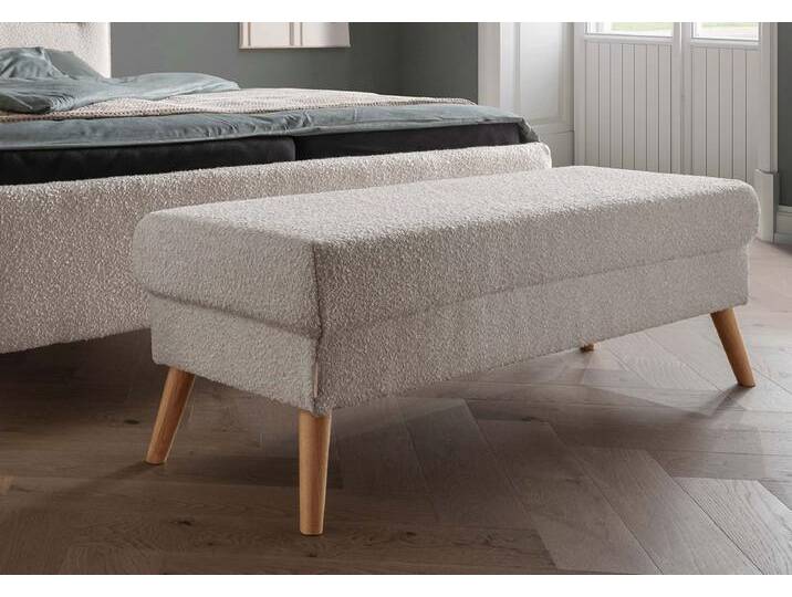 Bettbank 'Bordeaux' Wildeiche Stoff beige von main-möbel