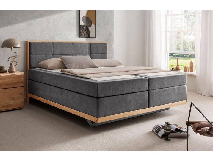 Boxspringbett 'David' 200x200cm Eiche Stoff anthrazit Boxspringbett 'David' 200x200cm Eiche Stoff anthrazit von main-möbel