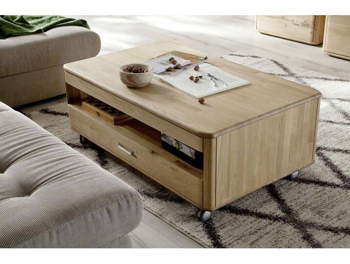 Couchtisch 115x70cm 'Borneo' Eiche massiv Bianco geölt von main-möbel