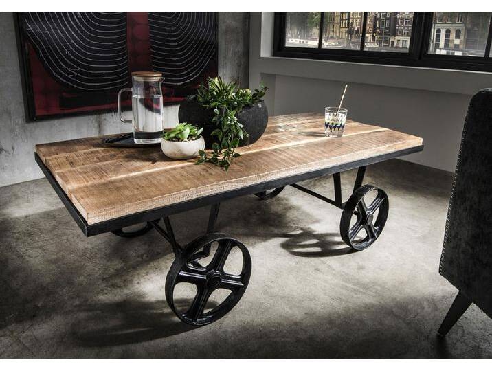 Couchtisch 120x60cm 'Rail' Mango & Eisen von main-möbel